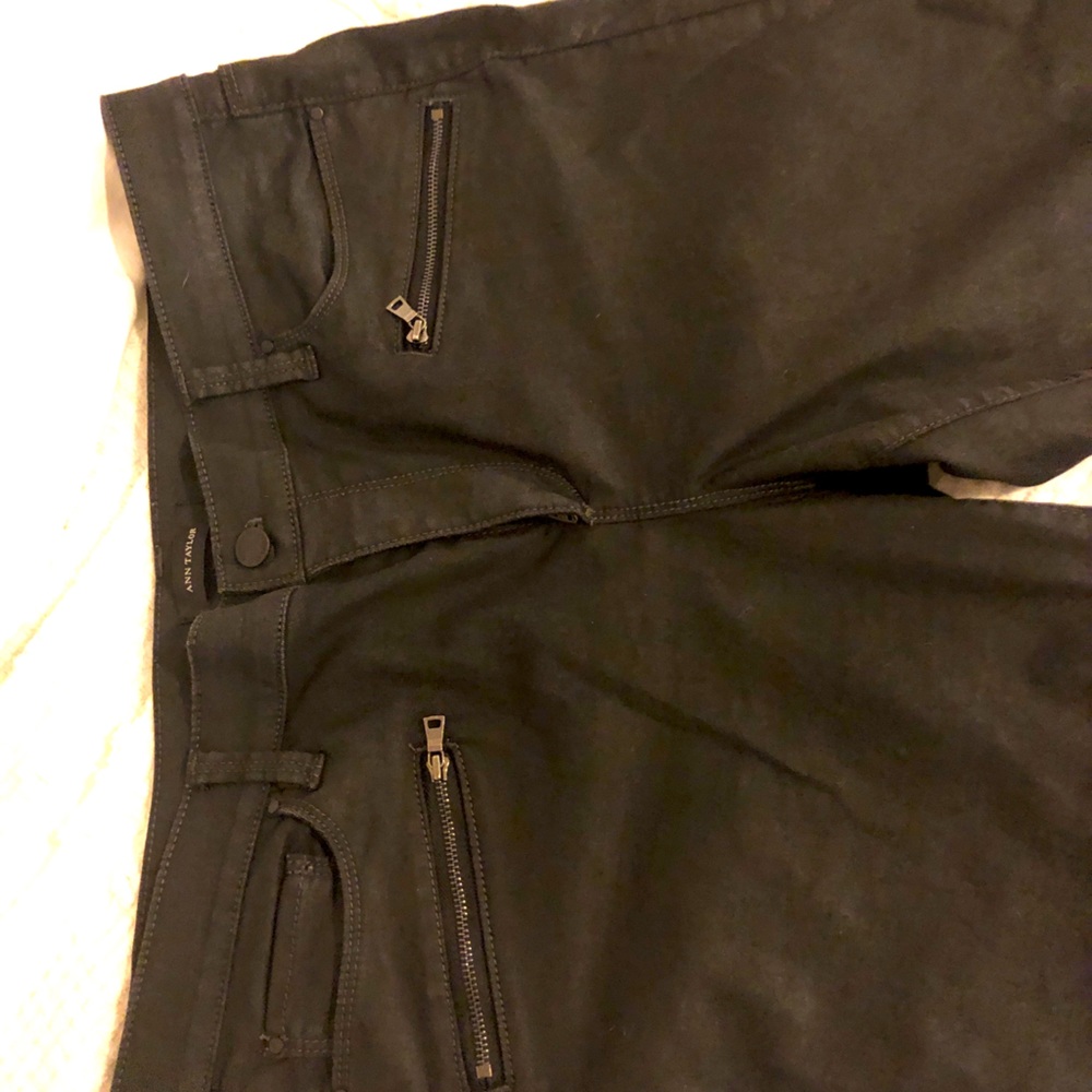 Ann Taylor coated black jeans
